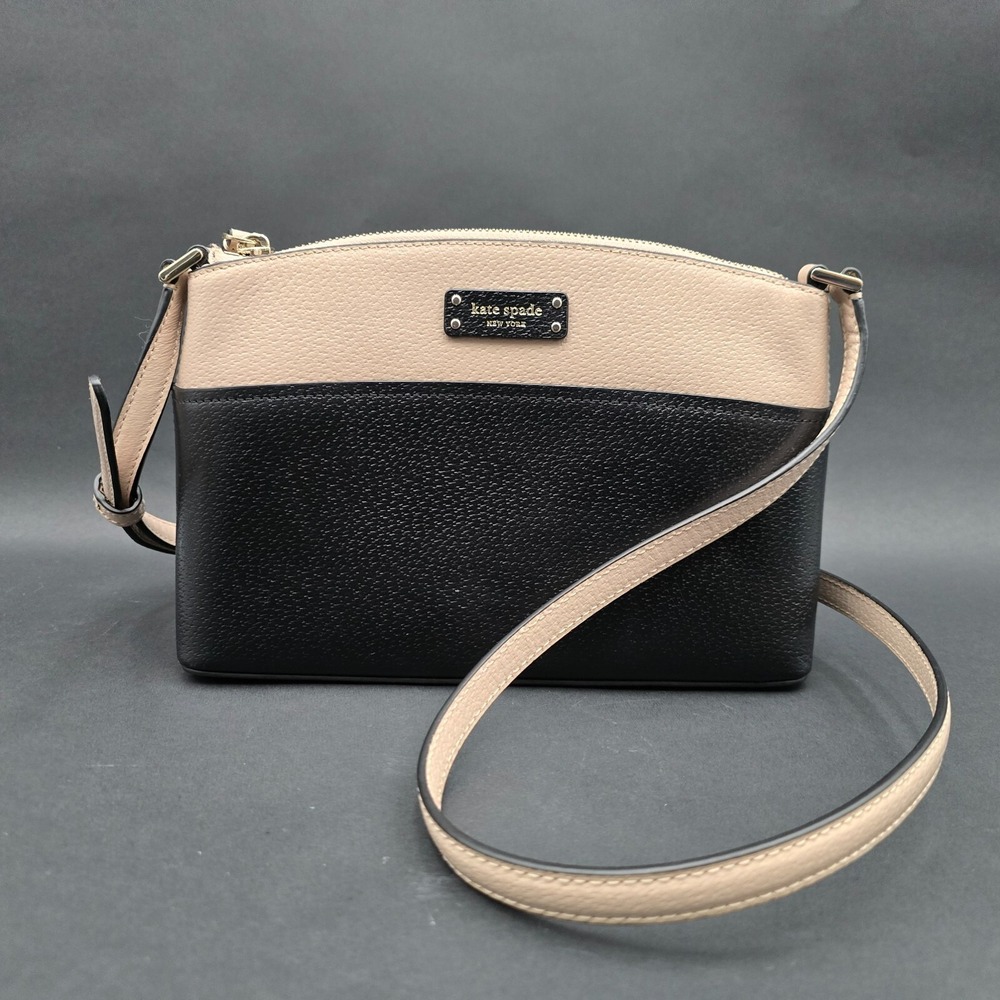 Kate Spade New York Purse Jeanne Leather Crossbody Black / Beige-Pink